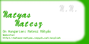 matyas matesz business card